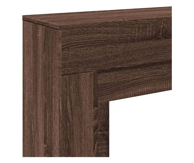 barna tölgy színű szerelt fa kandallóburkolat 100x30x87,5 cm