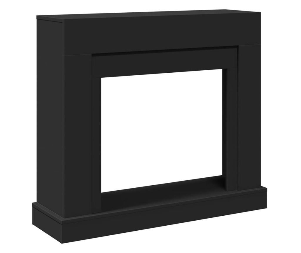 fekete szerelt fa kandallóburkolat 100 x 30 x 87,5 cm - 2