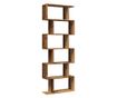 6 szintes antik fa színű fa elválasztó könyvespolc 70x24x193 cm