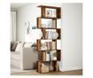 6 szintes antik fa színű fa elválasztó könyvespolc 70x24x193 cm