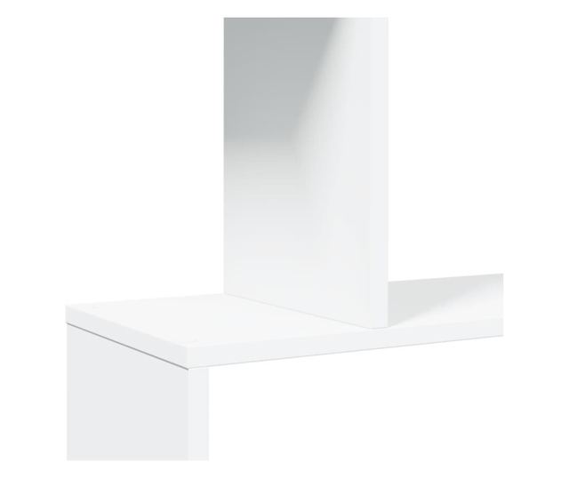 5 szintes fehér szerelt fa elválasztó könyvespolc 70x24x161 cm