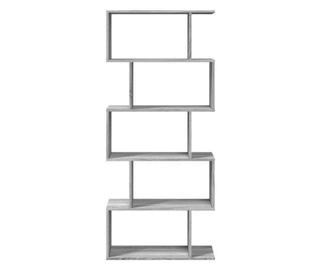 5 szintes szürke sonoma fa elválasztó könyvespolc 70x24x161 cm
