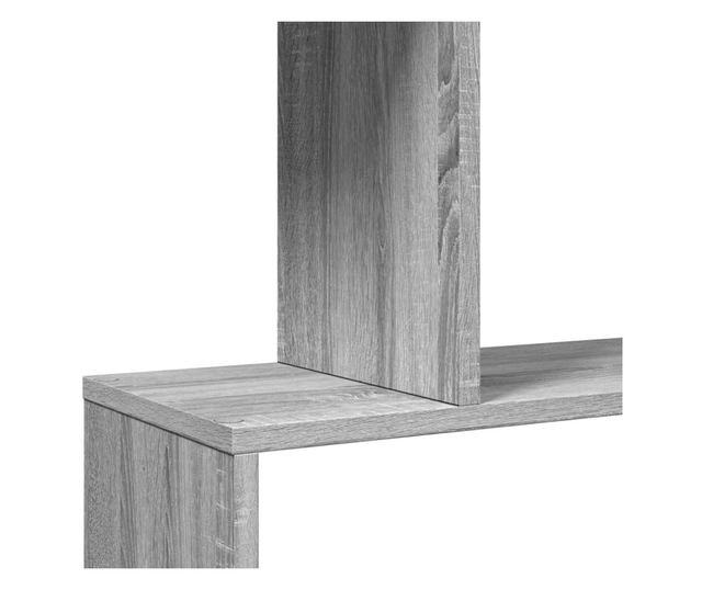 5 szintes szürke sonoma fa elválasztó könyvespolc 70x24x161 cm