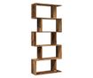 5 szintes antik fa színű fa elválasztó könyvespolc 70x24x161 cm thumbnail 2