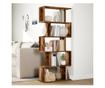 5 szintes antik fa színű fa elválasztó könyvespolc 70x24x161 cm thumbnail 4