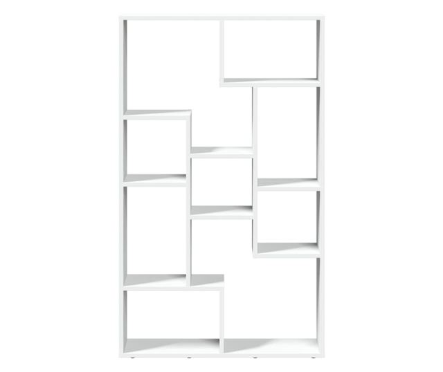 fehér szerelt fa könyvespolc 72 x 20 x 120 cm