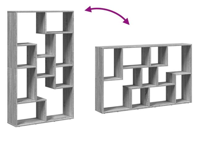 szürke sonoma színű szerelt fa könyvespolc 72 x 20 x 120 cm