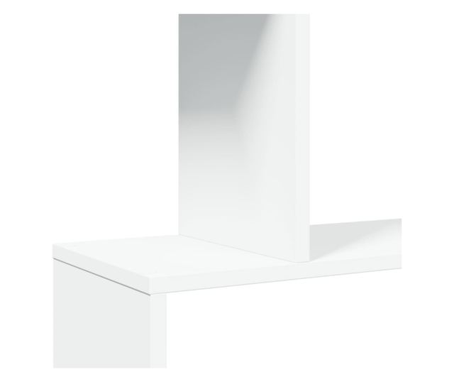 4 szintes fehér szerelt fa elválasztó könyvespolc 70x24x129 cm