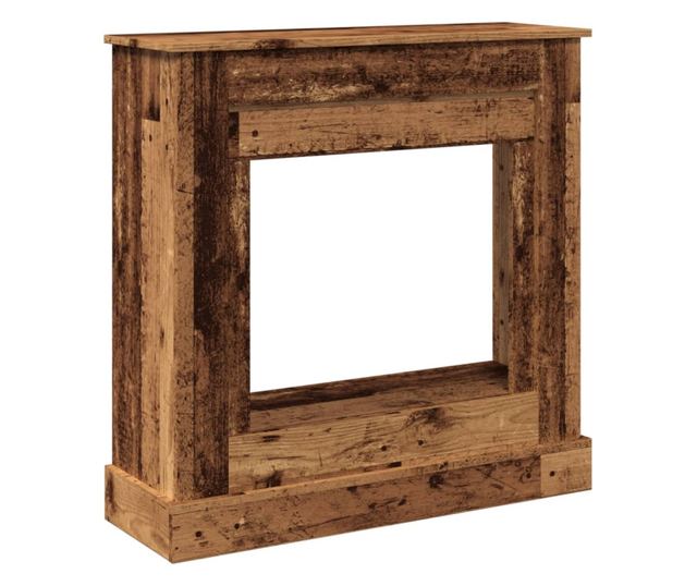 antik fa színű szerelt fa kandallóburkolat 90 x 30 x 90 cm