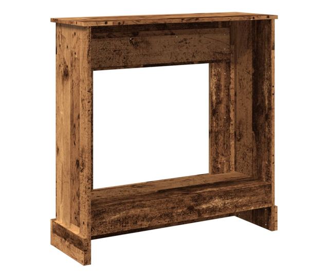 antik fa színű szerelt fa kandallóburkolat 90 x 30 x 90 cm