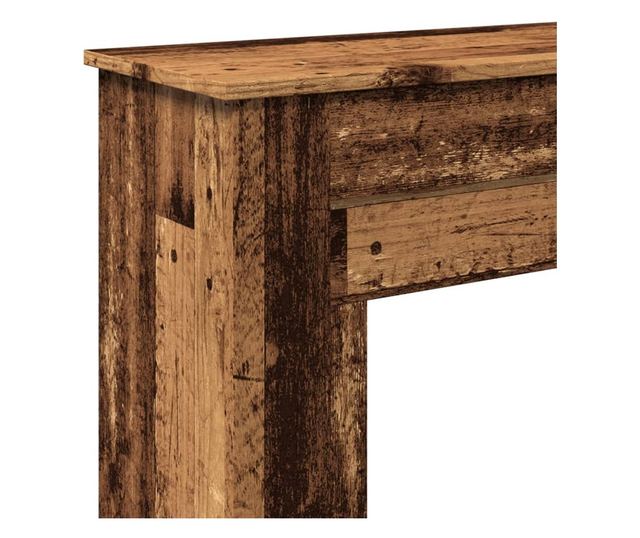 antik fa színű szerelt fa kandallóburkolat 90 x 30 x 90 cm