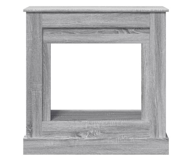 szürke sonoma színű szerelt fa kandallóburkolat 90 x 30 x 90 cm