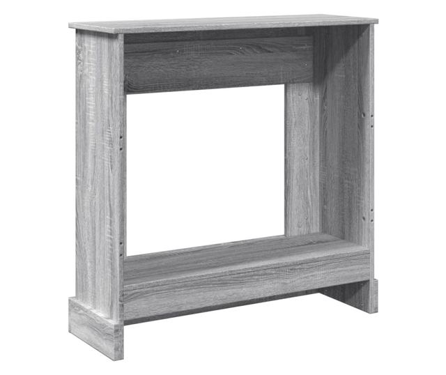 szürke sonoma színű szerelt fa kandallóburkolat 90 x 30 x 90 cm