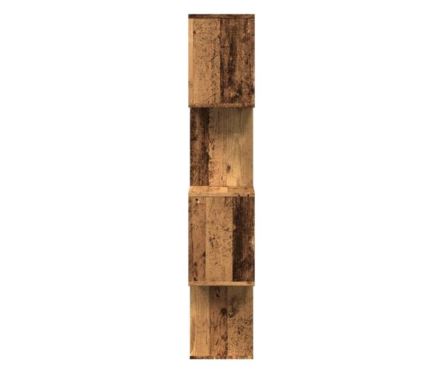 4 szintes antik fa színű fa elválasztó könyvespolc 70x24x129 cm