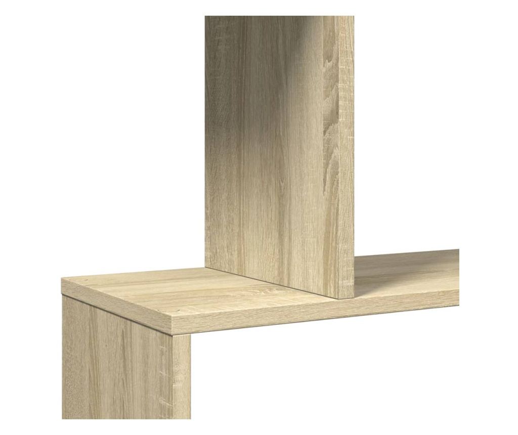 6 szintes sonoma tölgy fa elválasztó könyvespolc 70x24x193 cm - 9