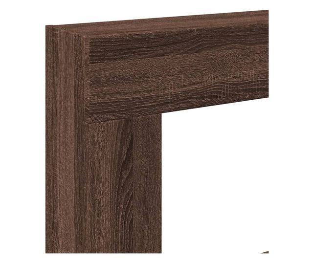 barna tölgy színű szerelt fa kandallóburkolat 81 x 18 x 82 cm