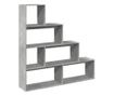 4 szintes betonszürke szerelt fa könyvespolc 143,5x29x143,5 cm