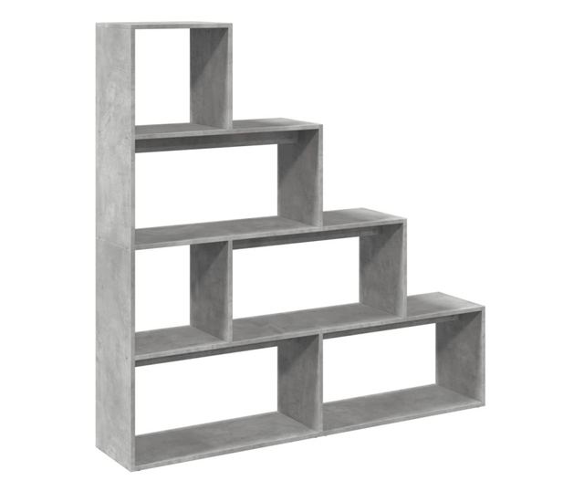 4 szintes betonszürke szerelt fa könyvespolc 143,5x29x143,5 cm