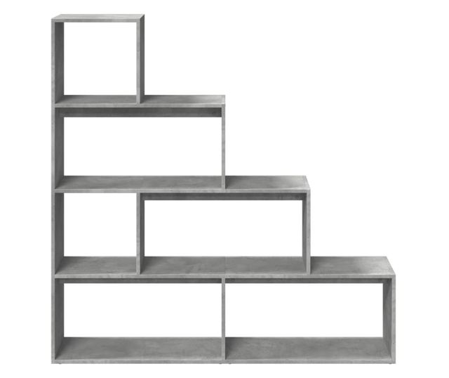 4 szintes betonszürke szerelt fa könyvespolc 143,5x29x143,5 cm