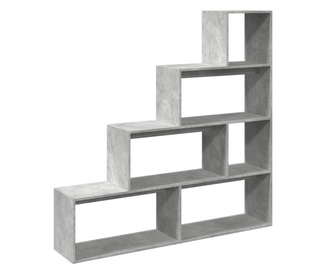 4 szintes betonszürke szerelt fa könyvespolc 143,5x29x143,5 cm