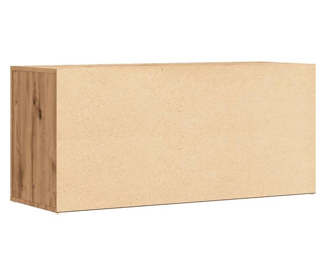 kézműves tölgy színű szerelt fa cipőtároló pad 100 x 35 x 45 cm