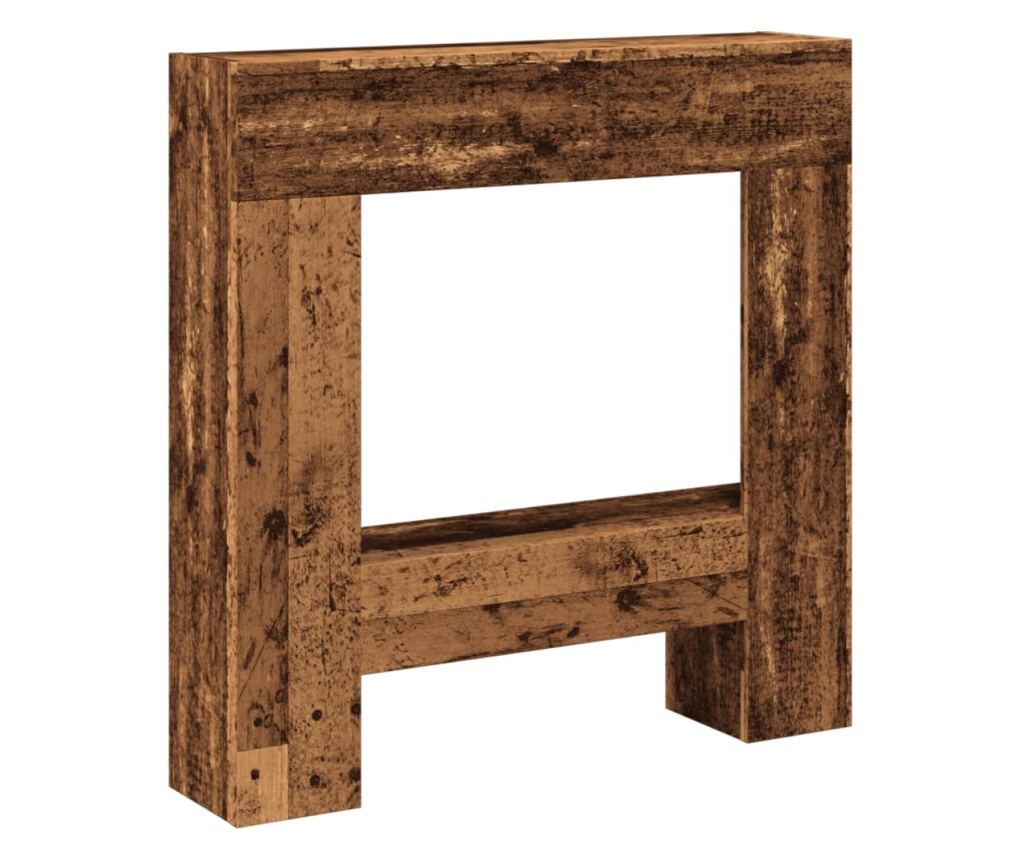 antik fa színű szerelt fa kandallóburkolat 81 x 18 x 82 cm - 2