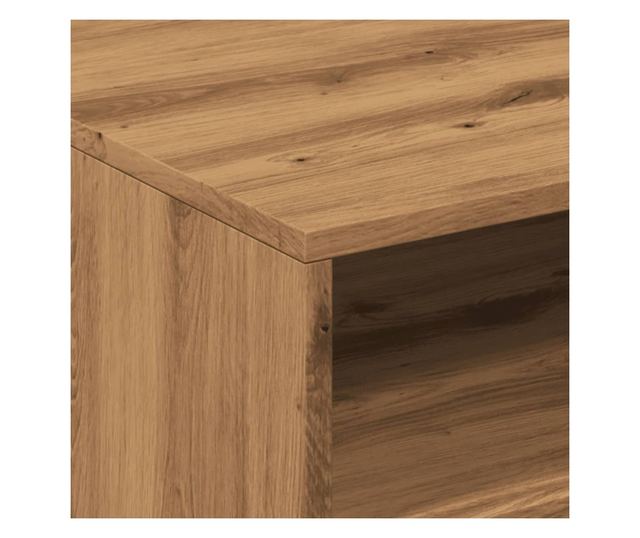 kézműves tölgyszínű dohányzóasztal LED-lámpákkal 50x49x40 cm