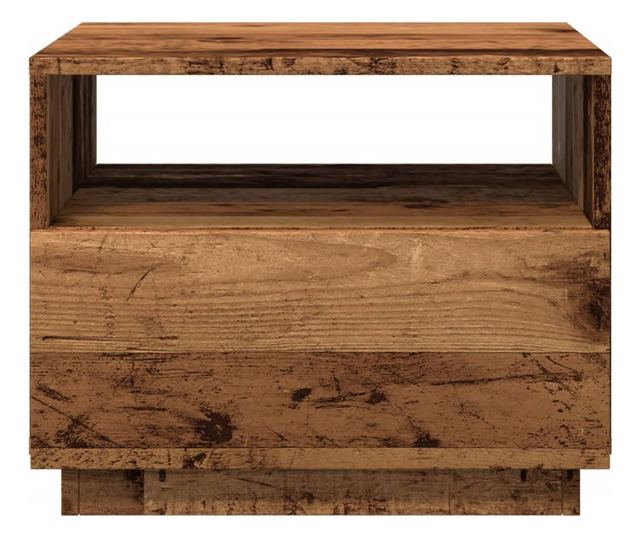 antik fa színű dohányzóasztal LED-lámpákkal 50 x 49 x 40 cm