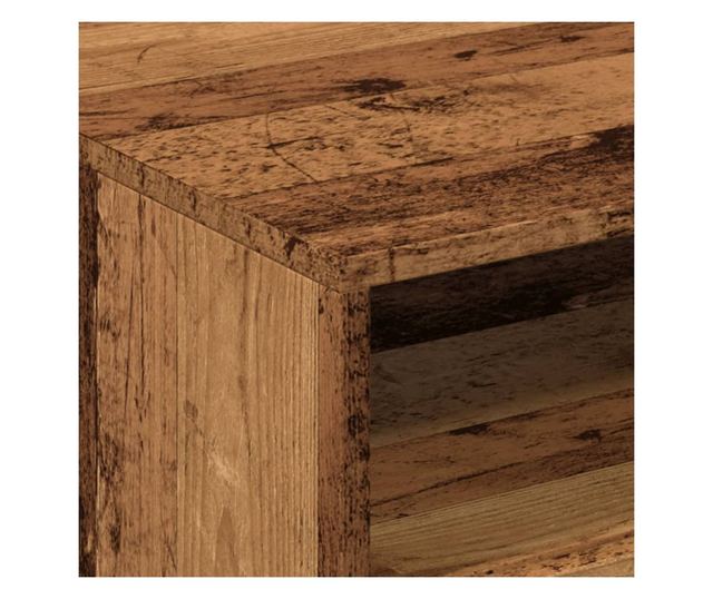 antik fa színű dohányzóasztal LED-lámpákkal 50 x 49 x 40 cm