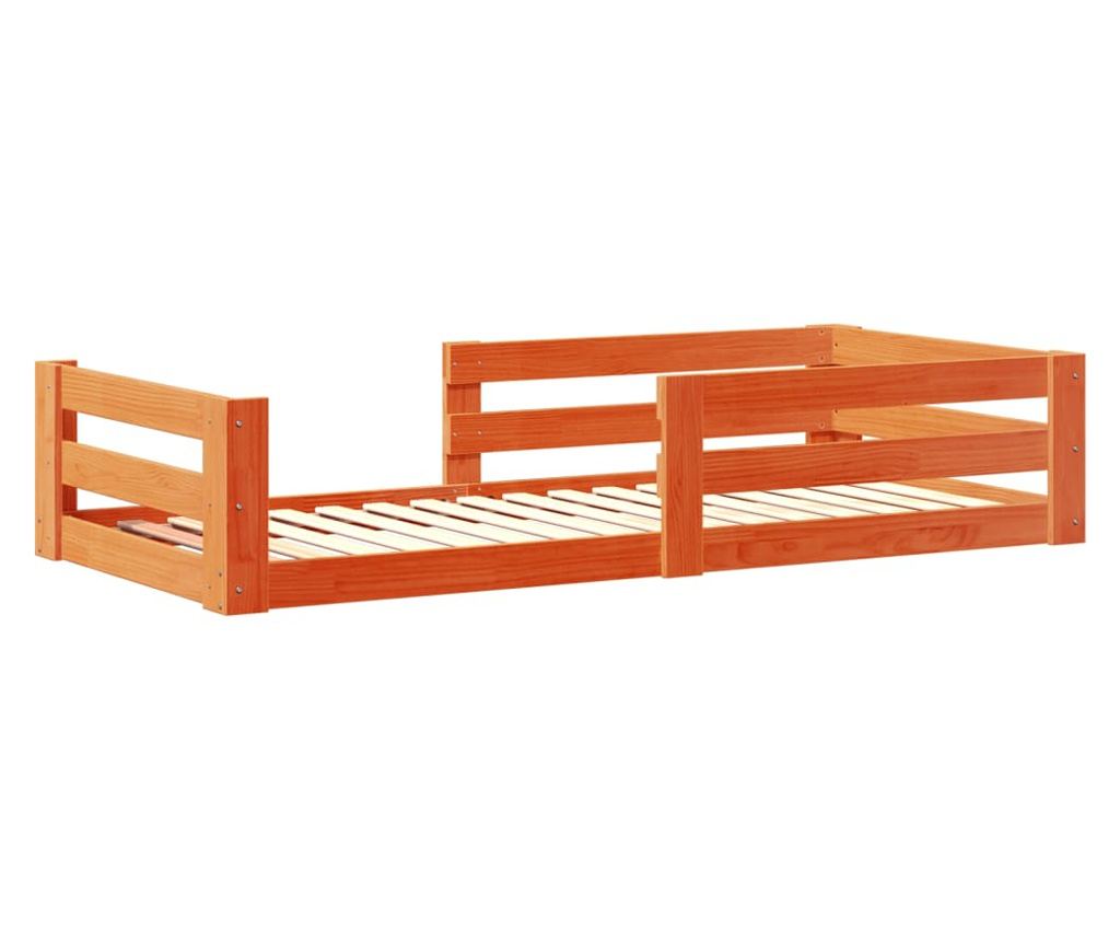 viaszbarna tömör fenyő ágykeret matrac nélkül 80x200 cm - 3