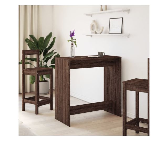 barna tölgy színű szerelt fa bárasztal 102 x 50 x 103,5 cm