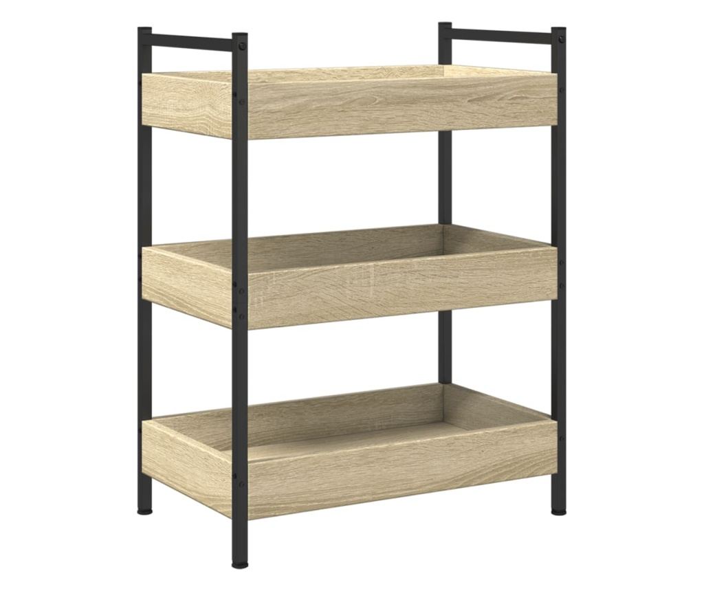 sonoma tölgy színű szerelt fa zsúrkocsi 50 x 30 x 70 cm - 8