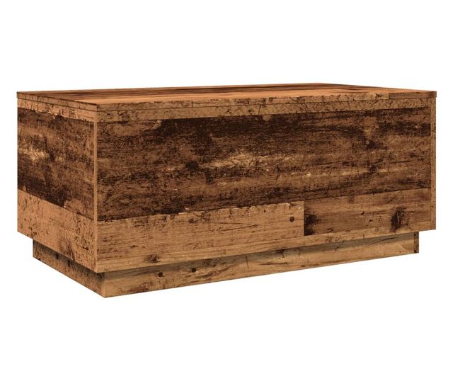 antik fa színű dohányzóasztal LED-lámpákkal 90x50x40 cm