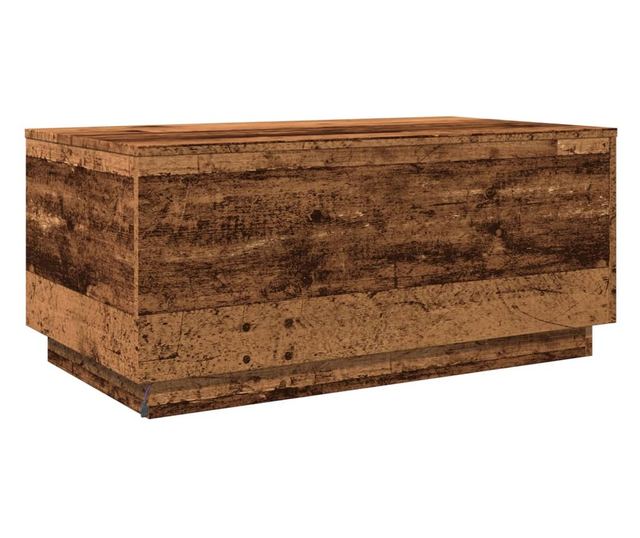 antik fa színű dohányzóasztal LED-lámpákkal 90x50x40 cm