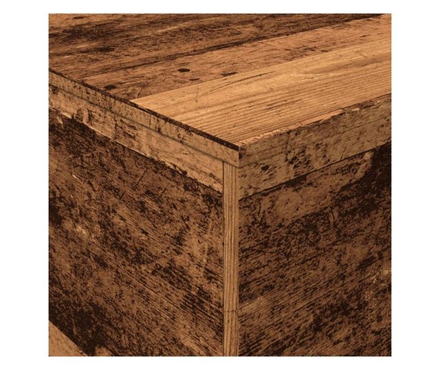 antik fa színű dohányzóasztal LED-lámpákkal 90x50x40 cm