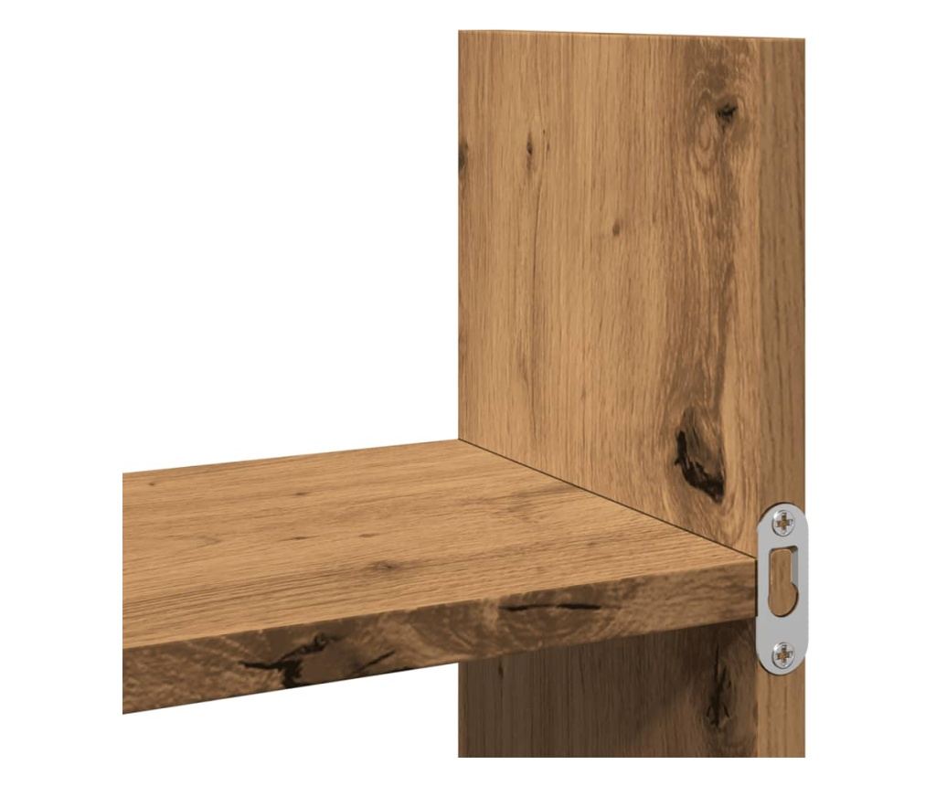 kézműves tölgy színű szerelt fa faliszekrény 100 x 18 x 40 cm - 7