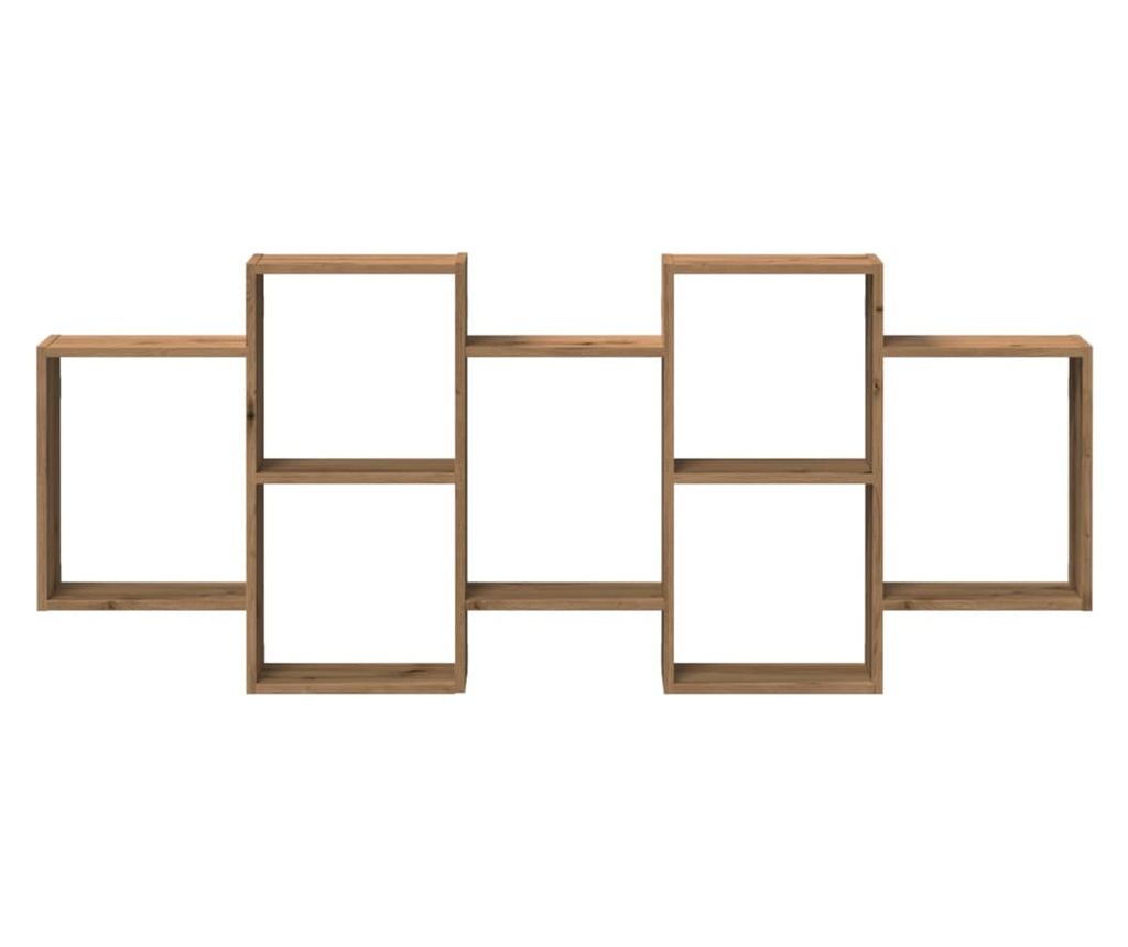 kézműves tölgy színű szerelt fa fali polc 159 x 18 x 65 cm - 4