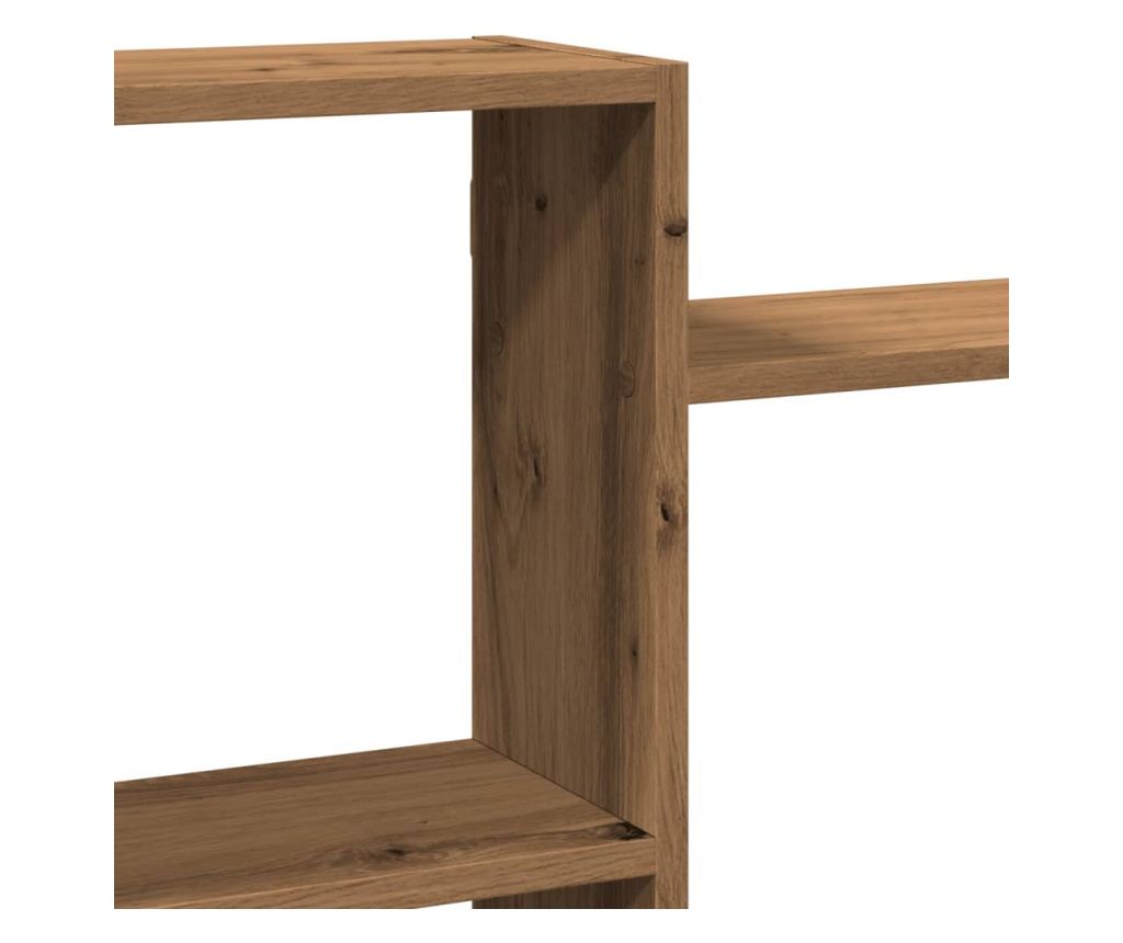 kézműves tölgy színű szerelt fa fali polc 159 x 18 x 65 cm - 7