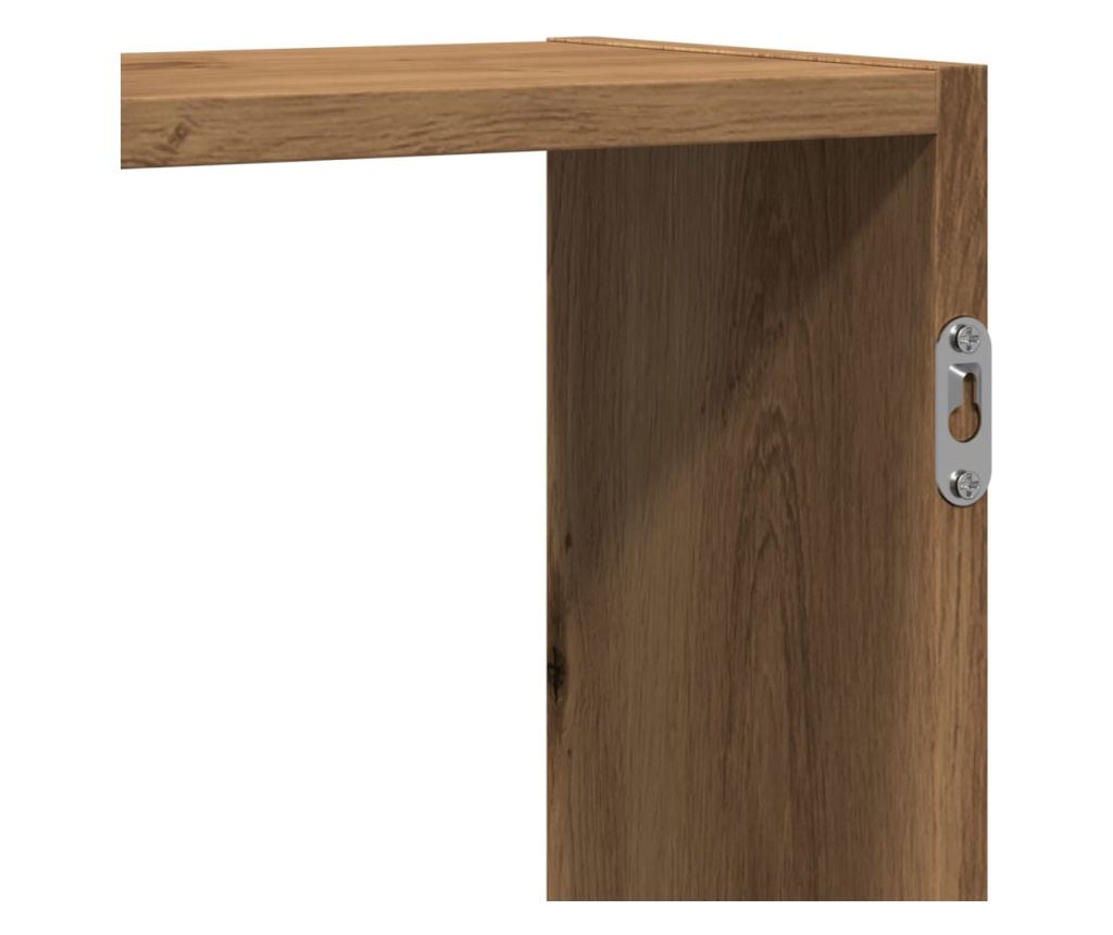 kézműves tölgy színű szerelt fa fali polc 159 x 18 x 65 cm - 8