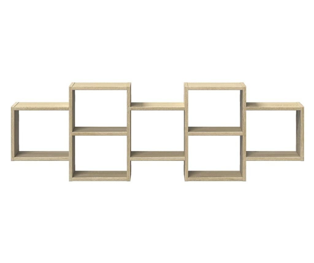 sonoma tölgy színű szerelt fa fali polc 129 x 18 x 42 cm - 4