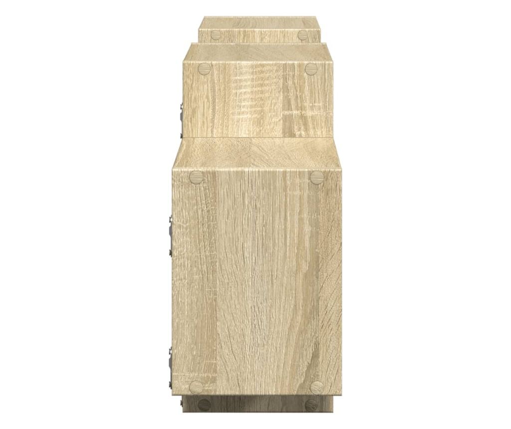 sonoma tölgy színű szerelt fa fali polc 129 x 18 x 42 cm - 5