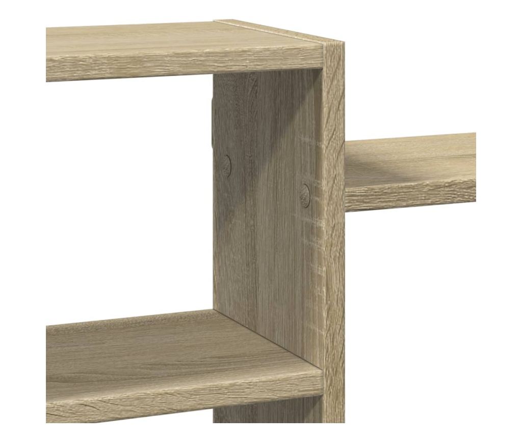 sonoma tölgy színű szerelt fa fali polc 129 x 18 x 42 cm - 7