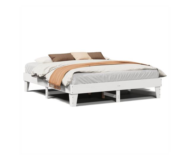 fehér tömör fenyőfa ágy matrac nélkül 200 x 200 cm