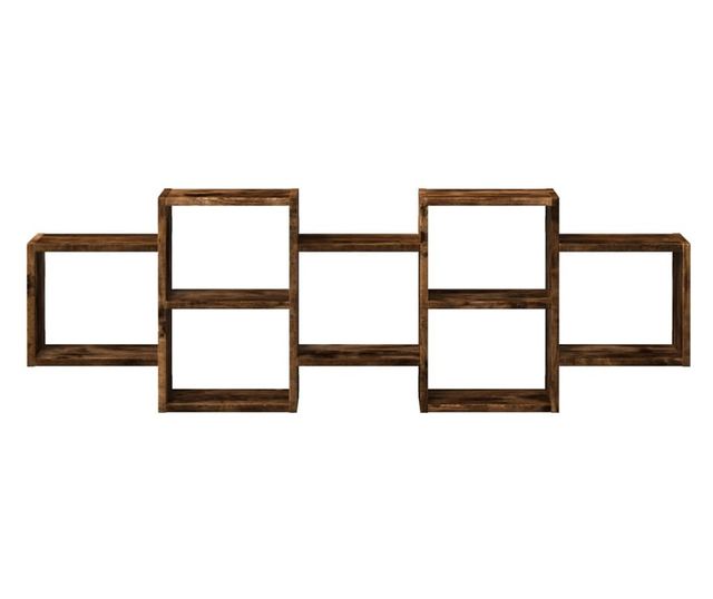 füstös tölgy színű szerelt fa fali polc 129 x 18 x 42 cm