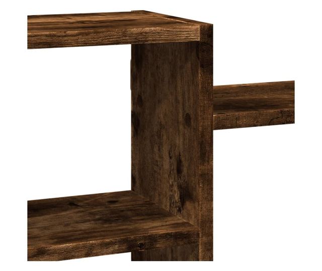 füstös tölgy színű szerelt fa fali polc 129 x 18 x 42 cm