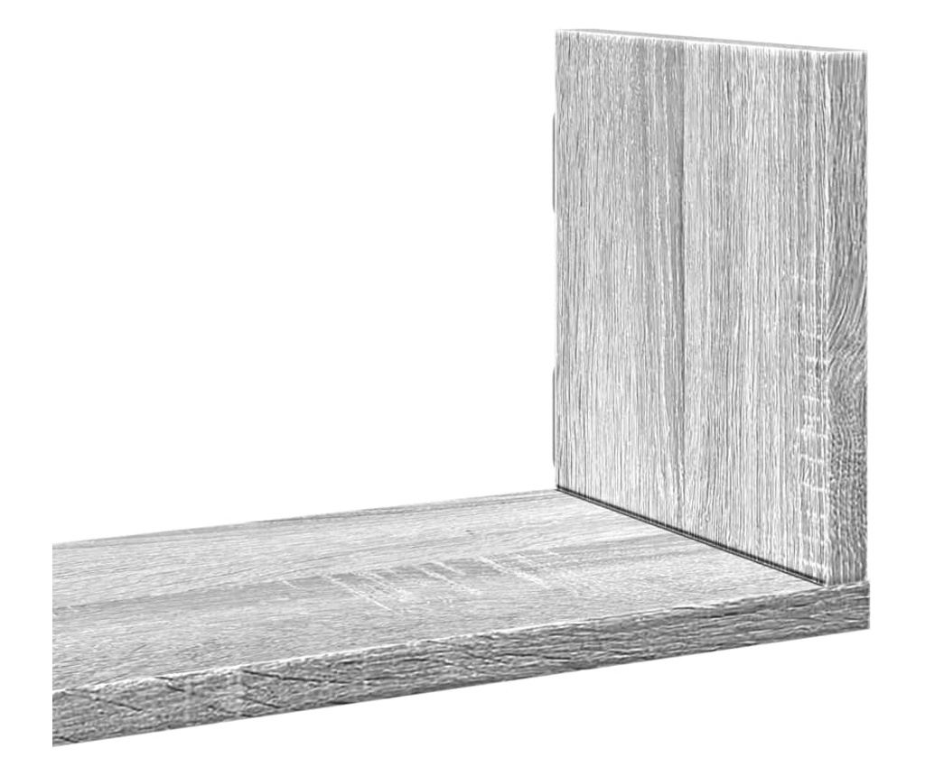 3 db szürke sonoma színű szerelt fa fali polc 80 x 18 x 18 cm - 7