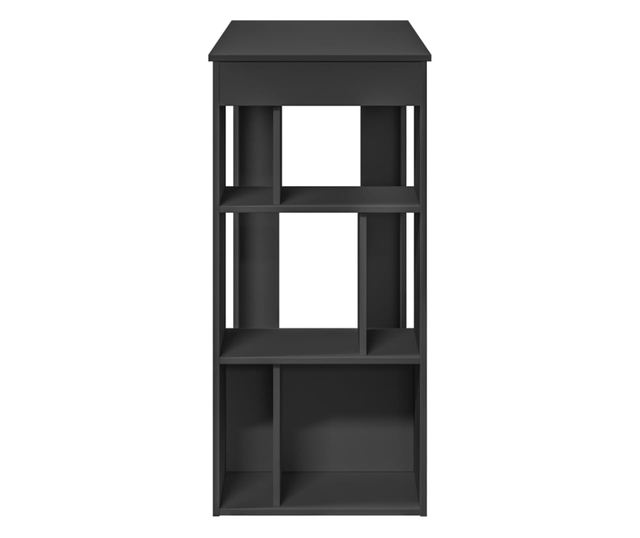 fekete szerelt fa tárolórekeszes bárasztal 102 x 50 x 103,5 cm