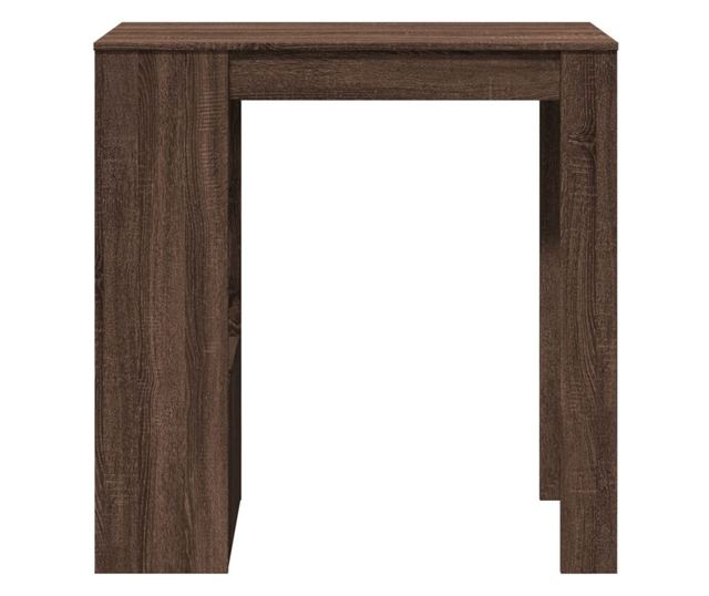 barna tölgy szerelt fa tárolórekeszes bárasztal 102x50x103,5 cm