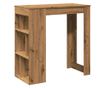 kézműves tölgy szerelt fa bárasztal tárolókkal 102x50x103,5 cm thumbnail 2