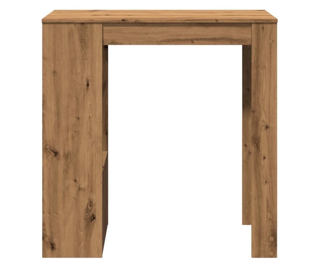 kézműves tölgy szerelt fa bárasztal tárolókkal 102x50x103,5 cm - 4